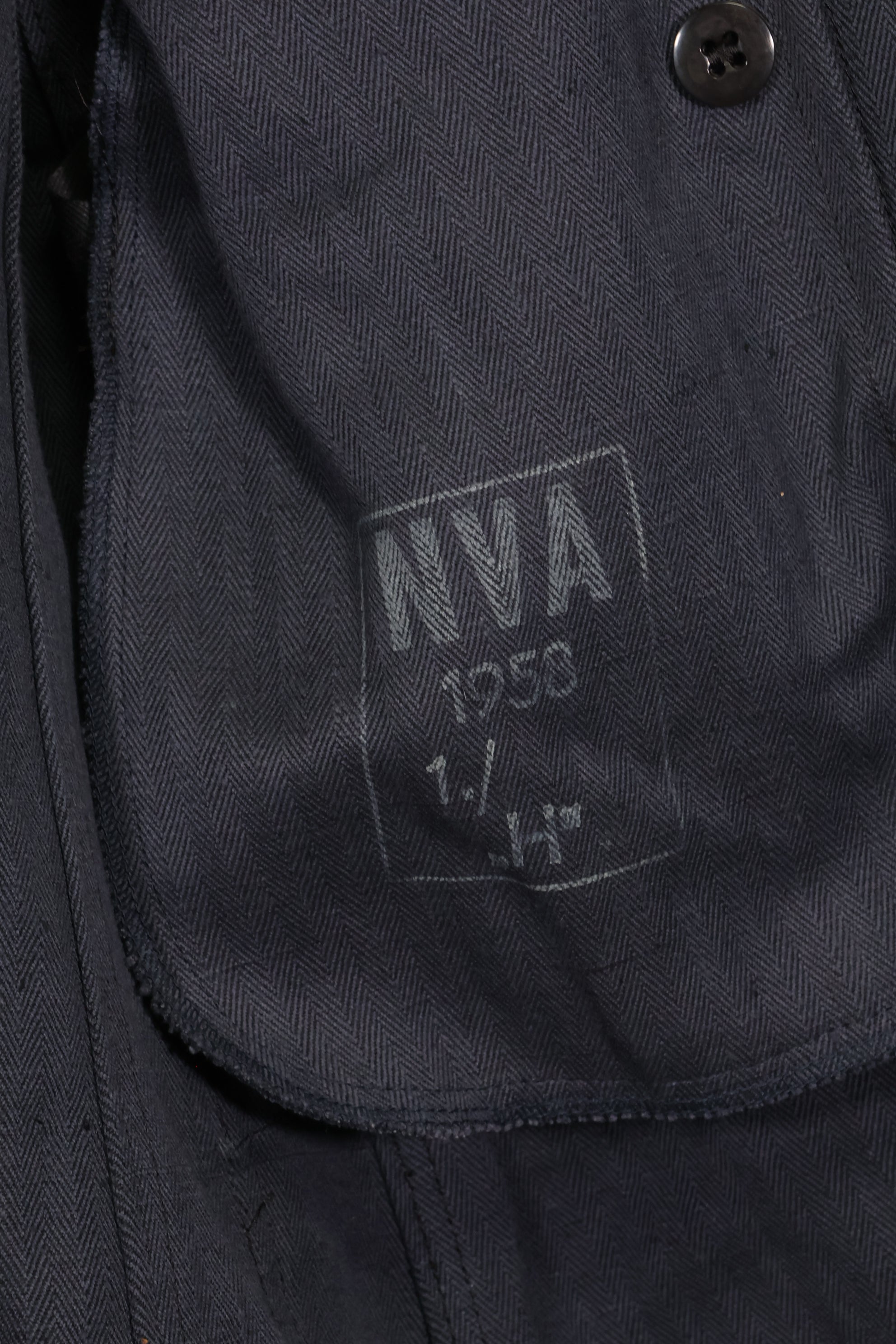 1958 East German Navy HBT utility jacket, unused.