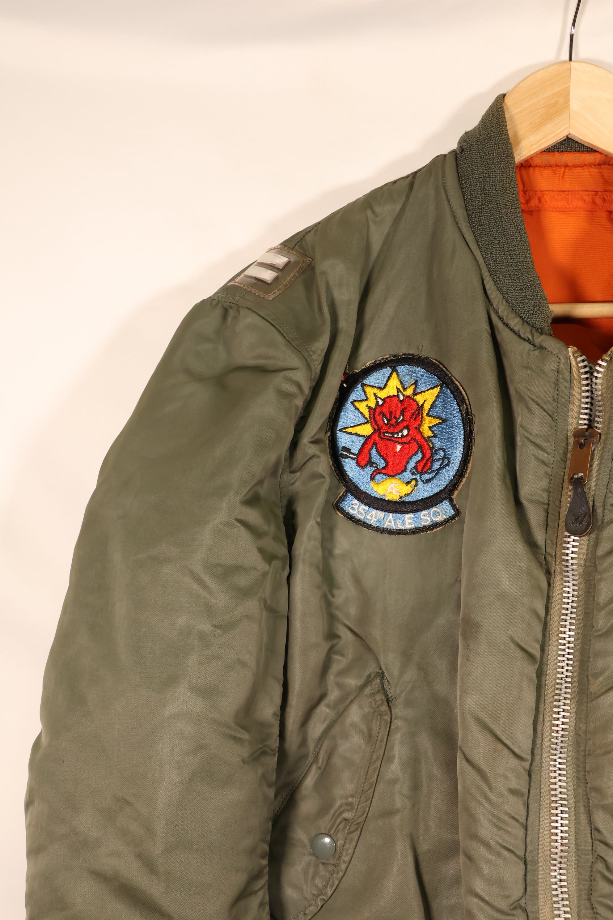 1970 Contract, LARGE, U.S. Air Force (USAF), MA-1 Flight Jacket, Original Patches, Used