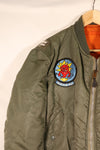1970 Contract, LARGE, U.S. Air Force (USAF), MA-1 Flight Jacket, Original Patches, Used