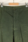 1963 contract, estimated S-L 1st Model Jungle Fatigue pants, dyed, CRC release, faded, used.