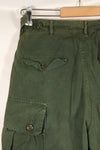 1963 contract, estimated S-L 1st Model Jungle Fatigue pants, dyed, CRC release, faded, used.