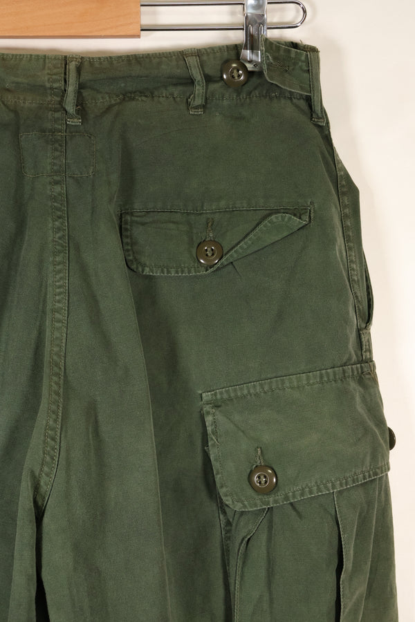 1963 contract, estimated S-L 1st Model Jungle Fatigue pants, dyed, CRC release, faded, used.