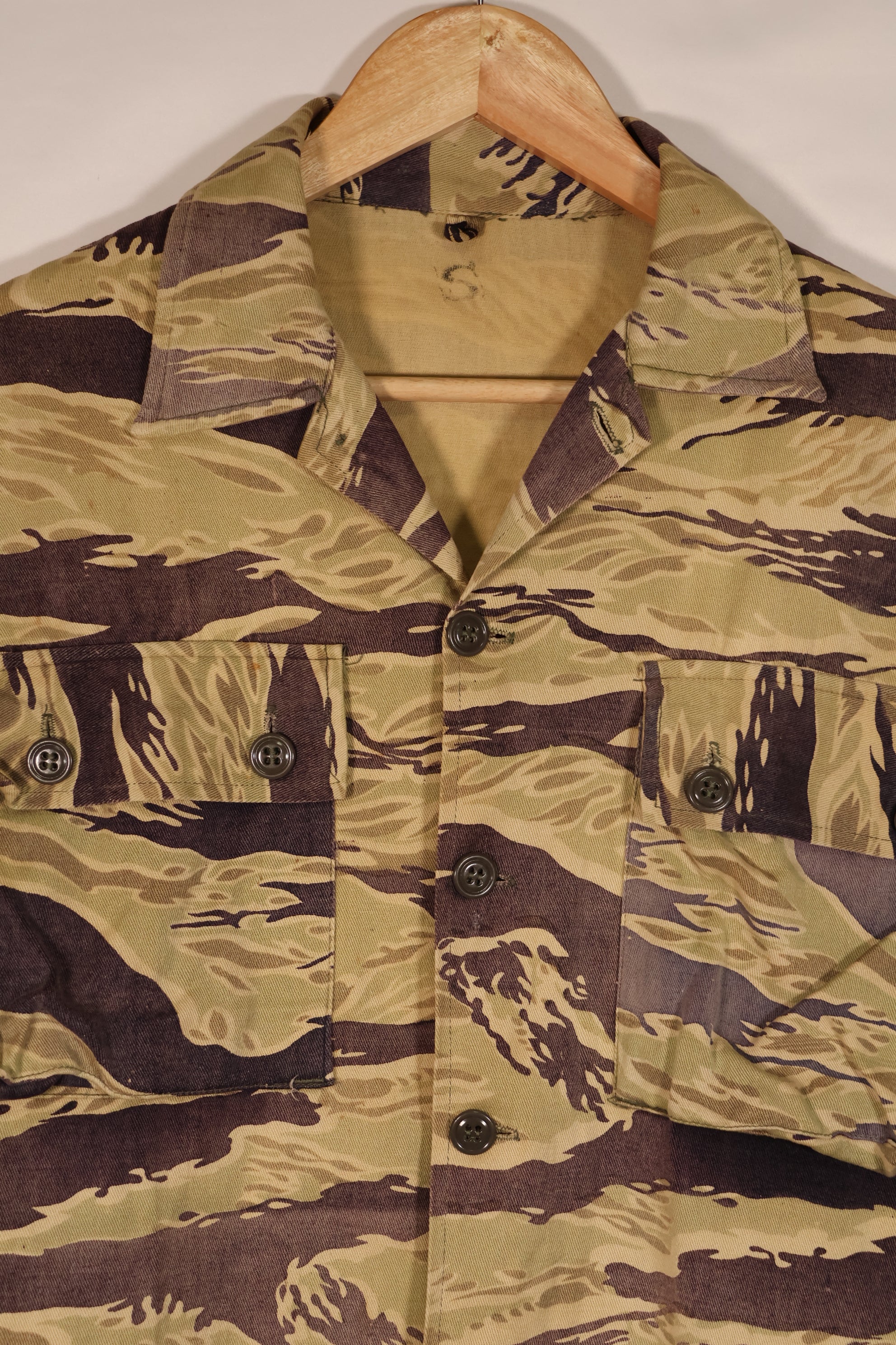 Real Early gold tiger stripe US cut shirt, used, faded.