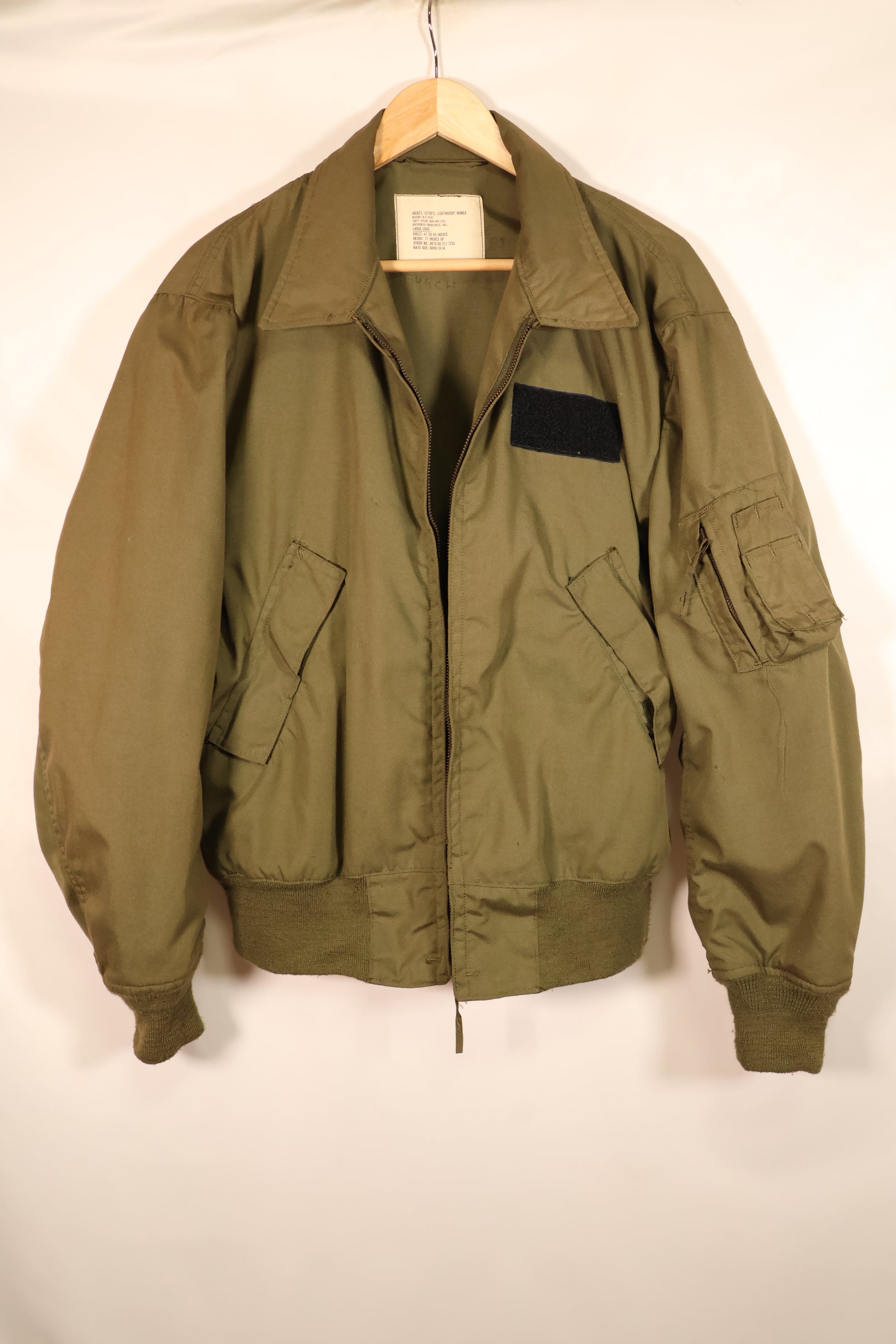 1979 Contract, L-L, NOMEX, U.S. Army, Pilot, Lightweight Jacket, Flight, Zipper Damaged, Used