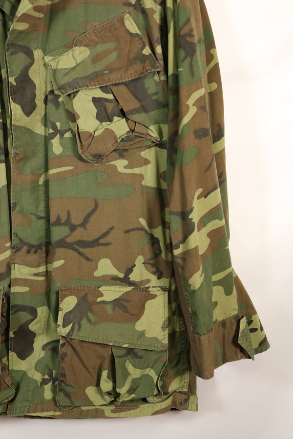 Circa 1966-67 US Army ERDL Camouflage Leaf Camouflage Jungle Fatigue Jacket, used.
