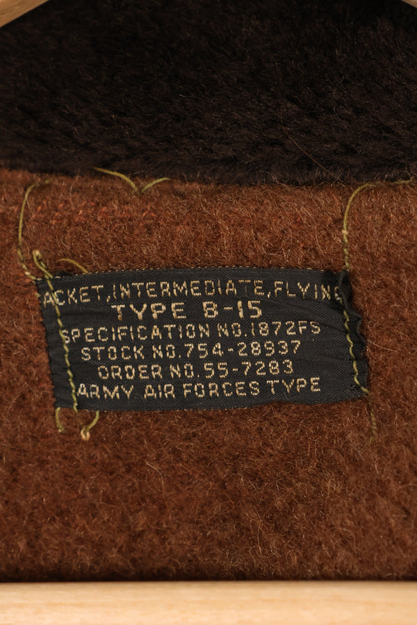 20 世纪 50 年代美国空军 B-15 棉质飞行夹克，商业型号，二手。