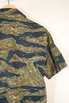 Mid-1970s, Thailand, Silver Tiger half sleeve shirt, tiger stripe, used.