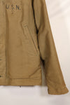 1940s size 38 WWII US Navy N-1 deck jacket, used.