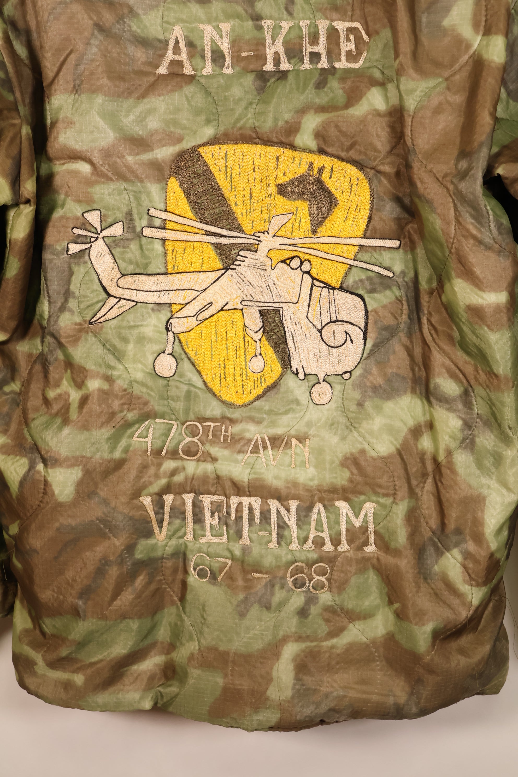 1967–68 U.S. Army 1st Cavalry Division AN-KHE 478th AVN Tour Jacket, Vietnam Jacket, Used