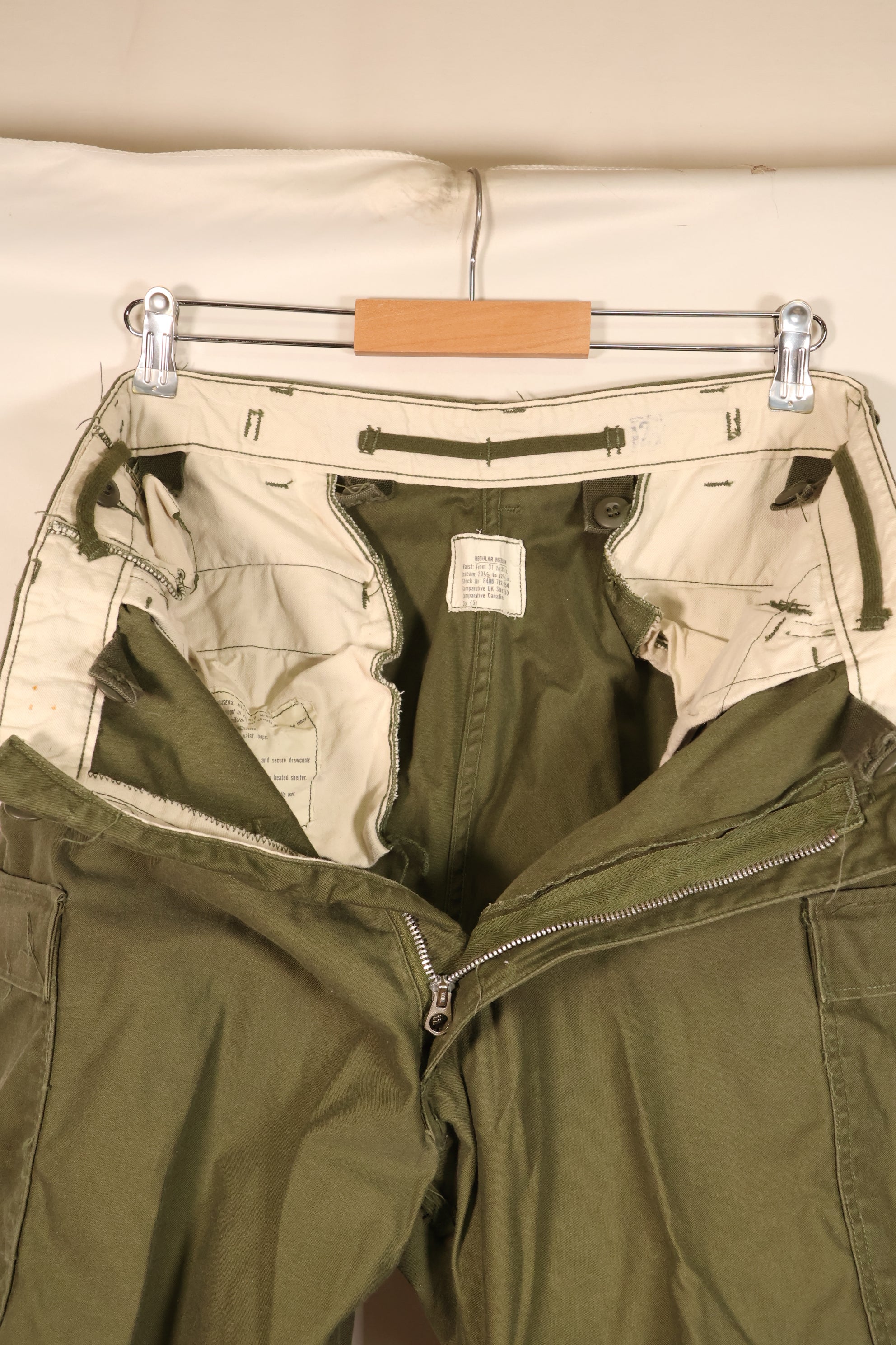 1967 Contract, M-R, U.S. Military, M-65 Field Pants, Early Production, Used