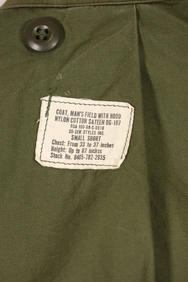 1969 Contract S-S U.S. Army M65 Field Jacket 2nd Model Aluminum Zipper Used