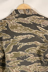 Early 1970s Late War Pattern Tiger Stripe Heavy Cotton Shirt, faded, used.