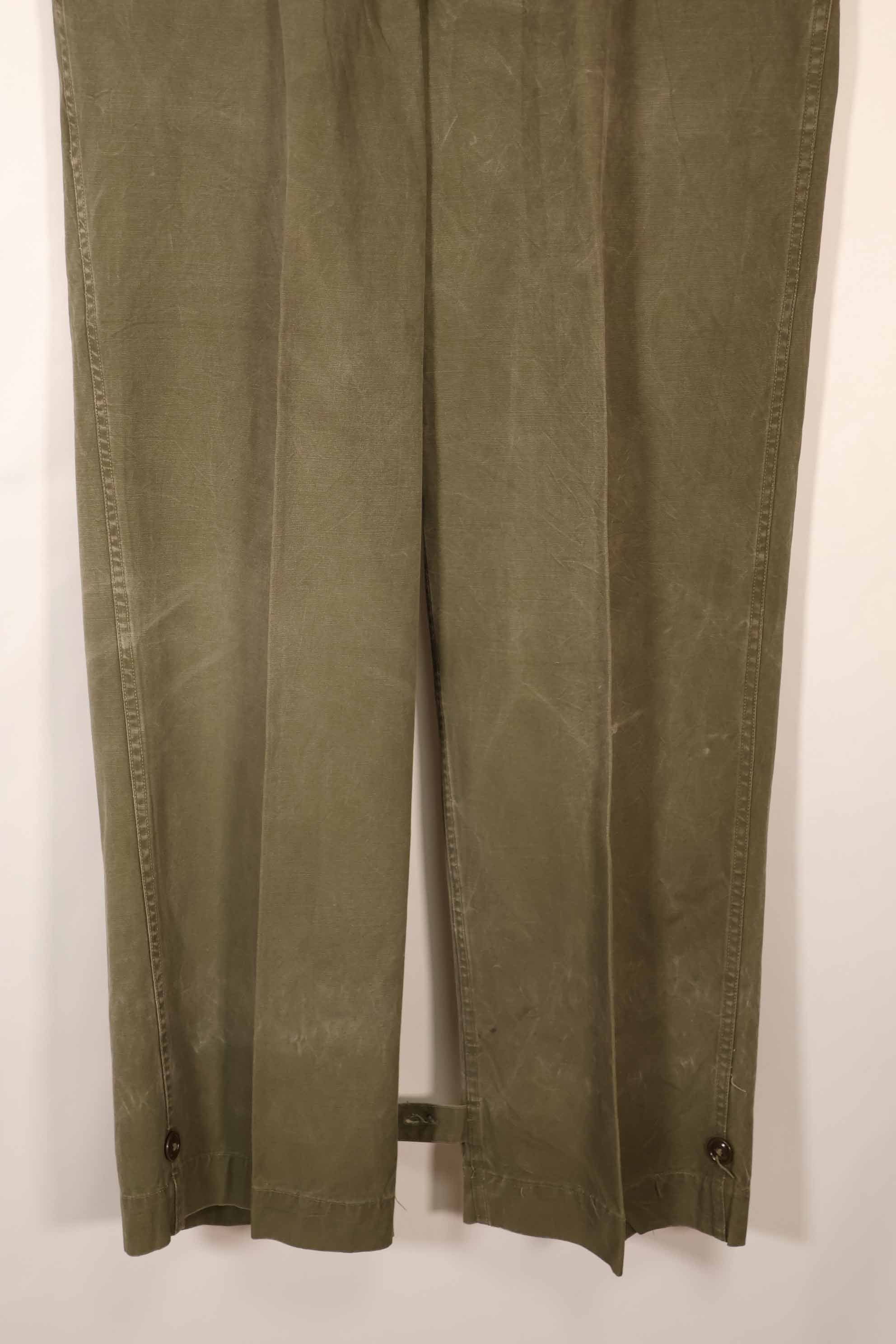 Real late 1940s - early 1950s M45 OD cotton field pants, used, strong signs of use.