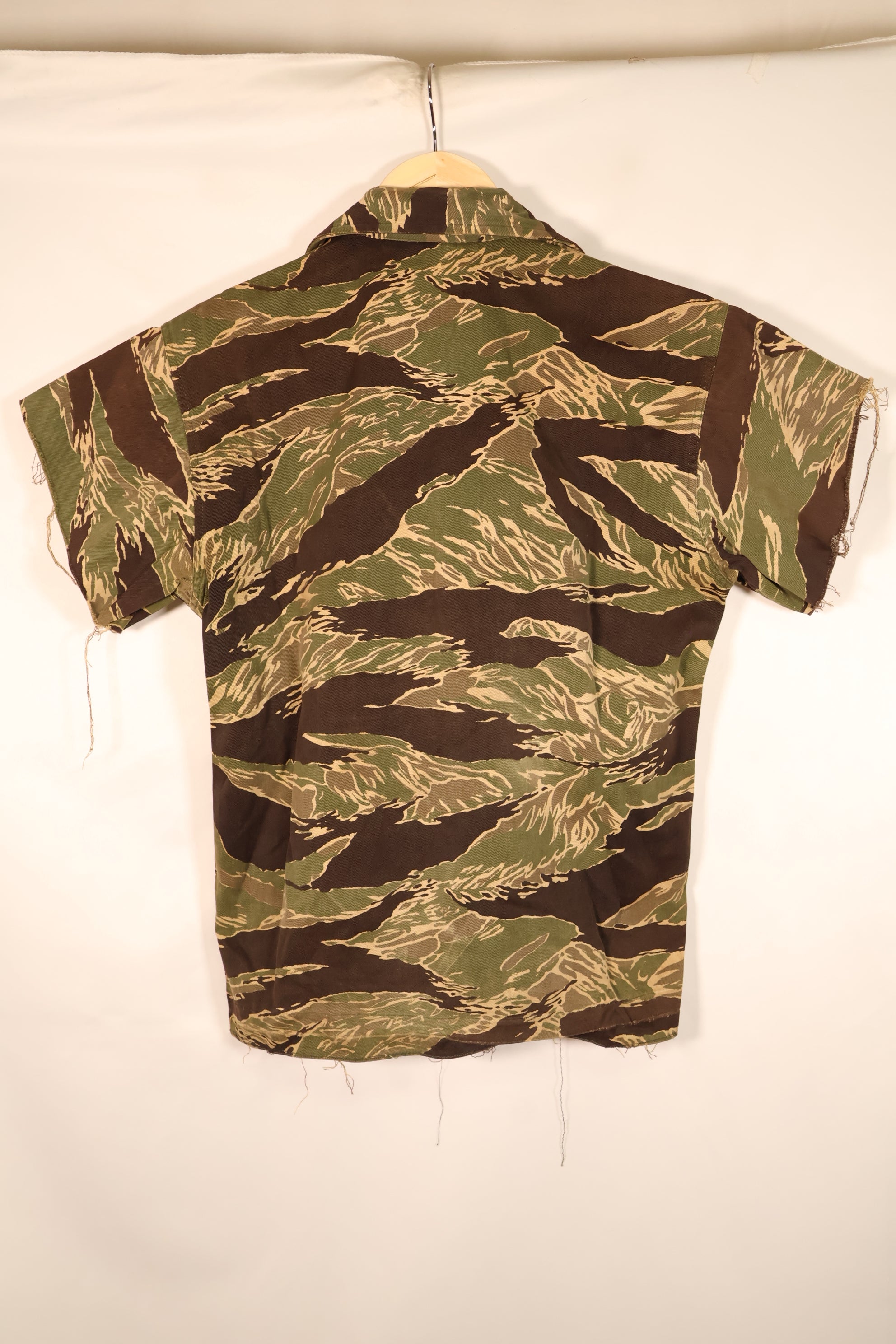 Circa 1965–66 | Asian Cut | Okinawa Tiger Pattern | Short-Sleeve Custom | Tiger Stripe | Shirt | JWD | Used