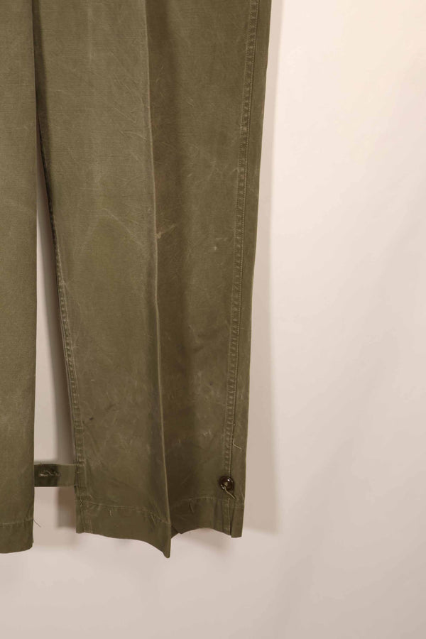 Real late 1940s - early 1950s M45 OD cotton field pants, used, strong signs of use.