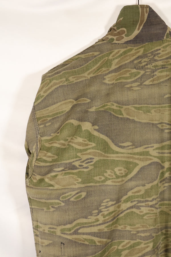 1970s South Vietnamese Marine Corps Tiger Stripe Shirt VNMC Late Ripstop Pattern Used