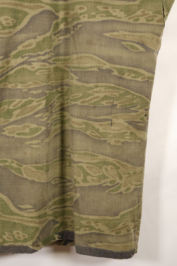 1970s South Vietnamese Marine Corps Tiger Stripe Shirt VNMC Late Ripstop Pattern Used