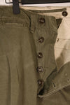 Real late 1940s - early 1950s M45 OD cotton field pants, used, strong signs of use.