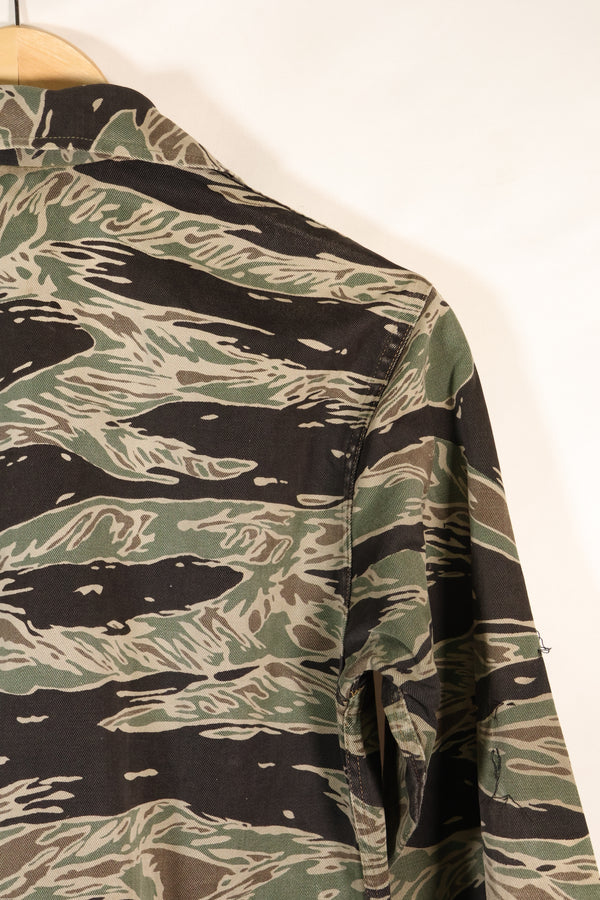 1960's 1/2 A-S Japanese Silver Tiger Shirt, Tiger Stripe, with local alterations, used.