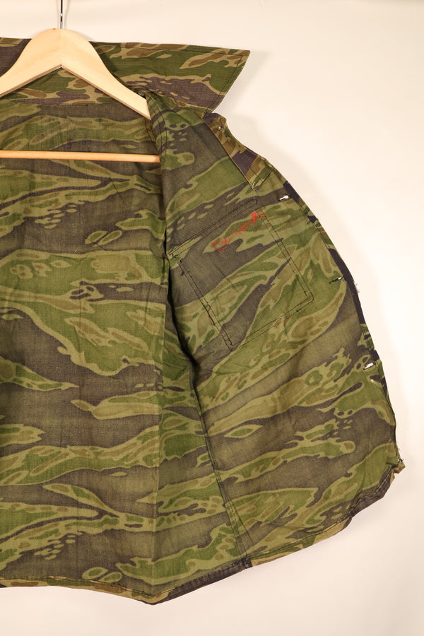 1970s—Authentic Fabric—Postwar Manufacture—VNMC 5th Model South Vietnamese Marine Corps Tiger Stripe Shirt—Used