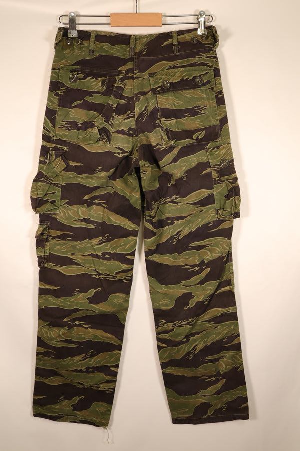 Late 1960s, A-M, Gold Tiger-inspired pattern, Asian-cut pants, in good condition, used
