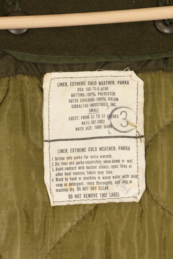 1983 Contract SMALL US Army M65 Field Parka, fishtail, good condition, used.