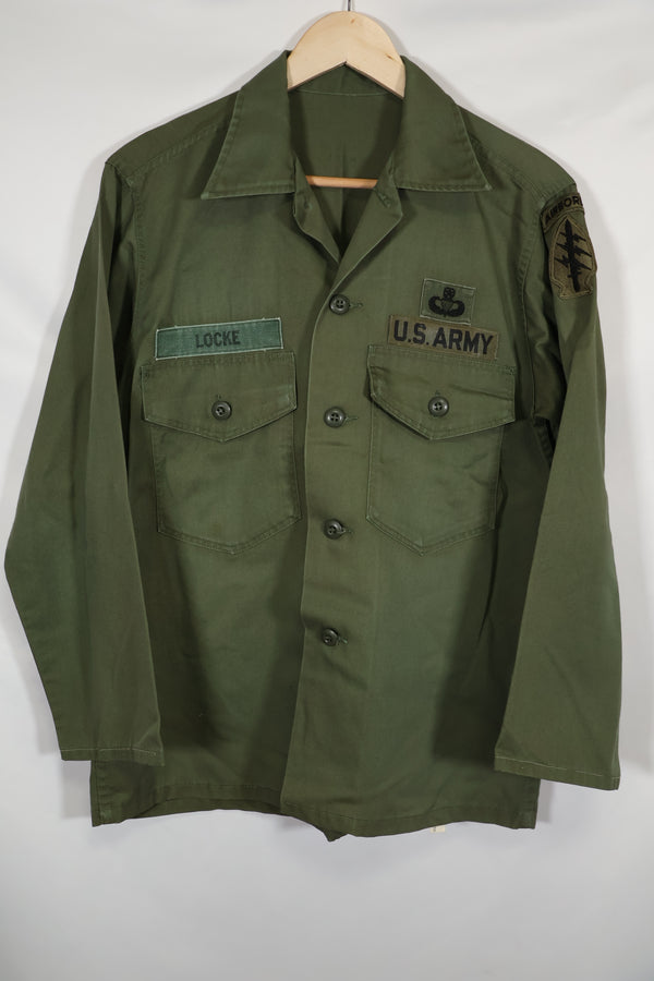 1960's Lot OG-107 Utility Shirt LOCKE Ex-SF Troop Released Used No-Iron Shirt B