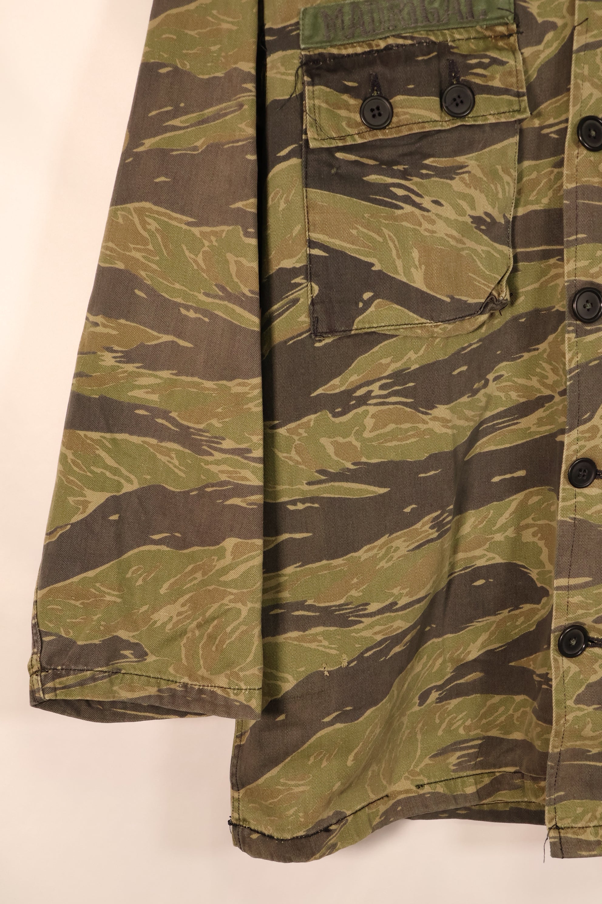 Circa 1970–71, US-M, TO81, Silver Tiger Pattern, Tiger Stripe Shirt, with Patch, Used