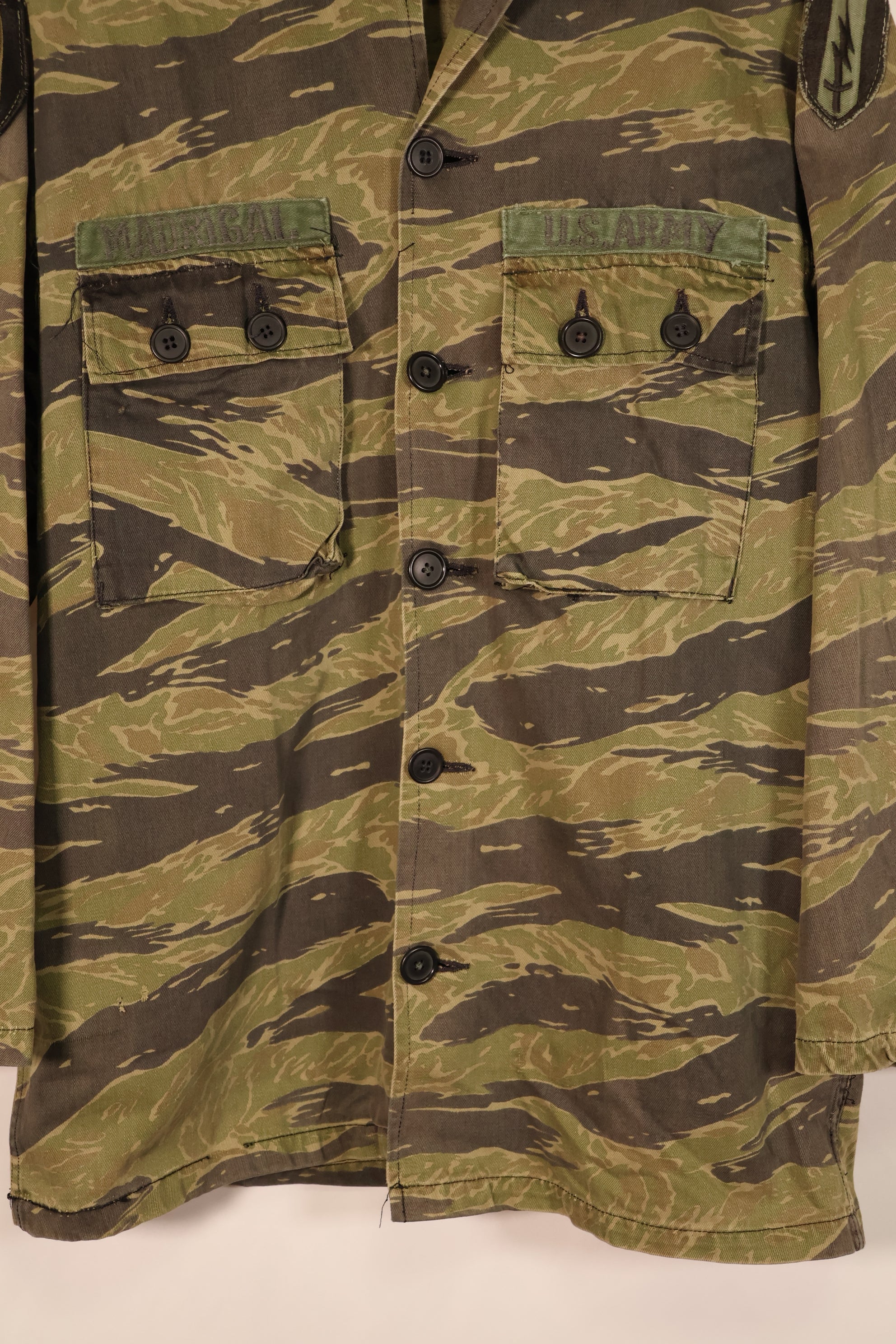 Circa 1970–71, US-M, TO81, Silver Tiger Pattern, Tiger Stripe Shirt, with Patch, Used