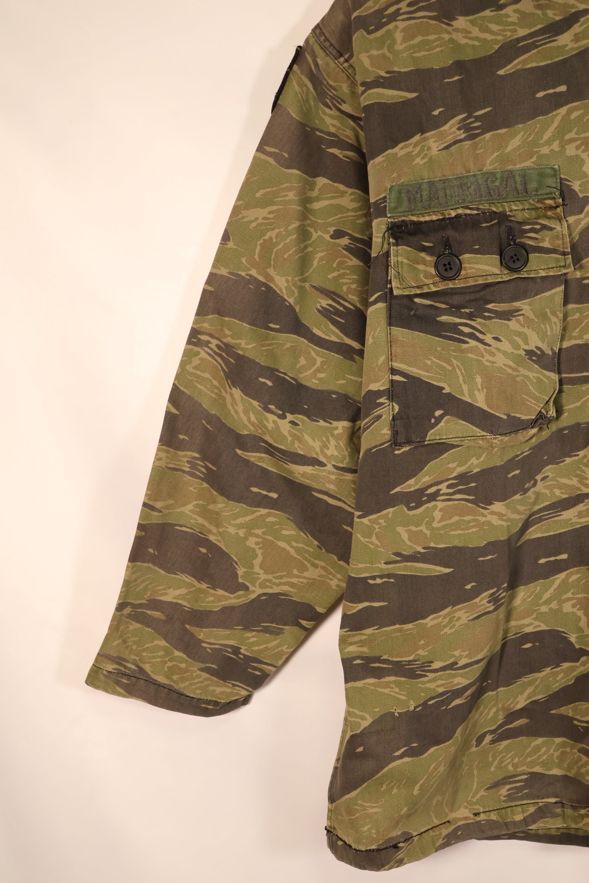 Circa 1970–71, US-M, TO81, Silver Tiger Pattern, Tiger Stripe Shirt, with Patch, Used