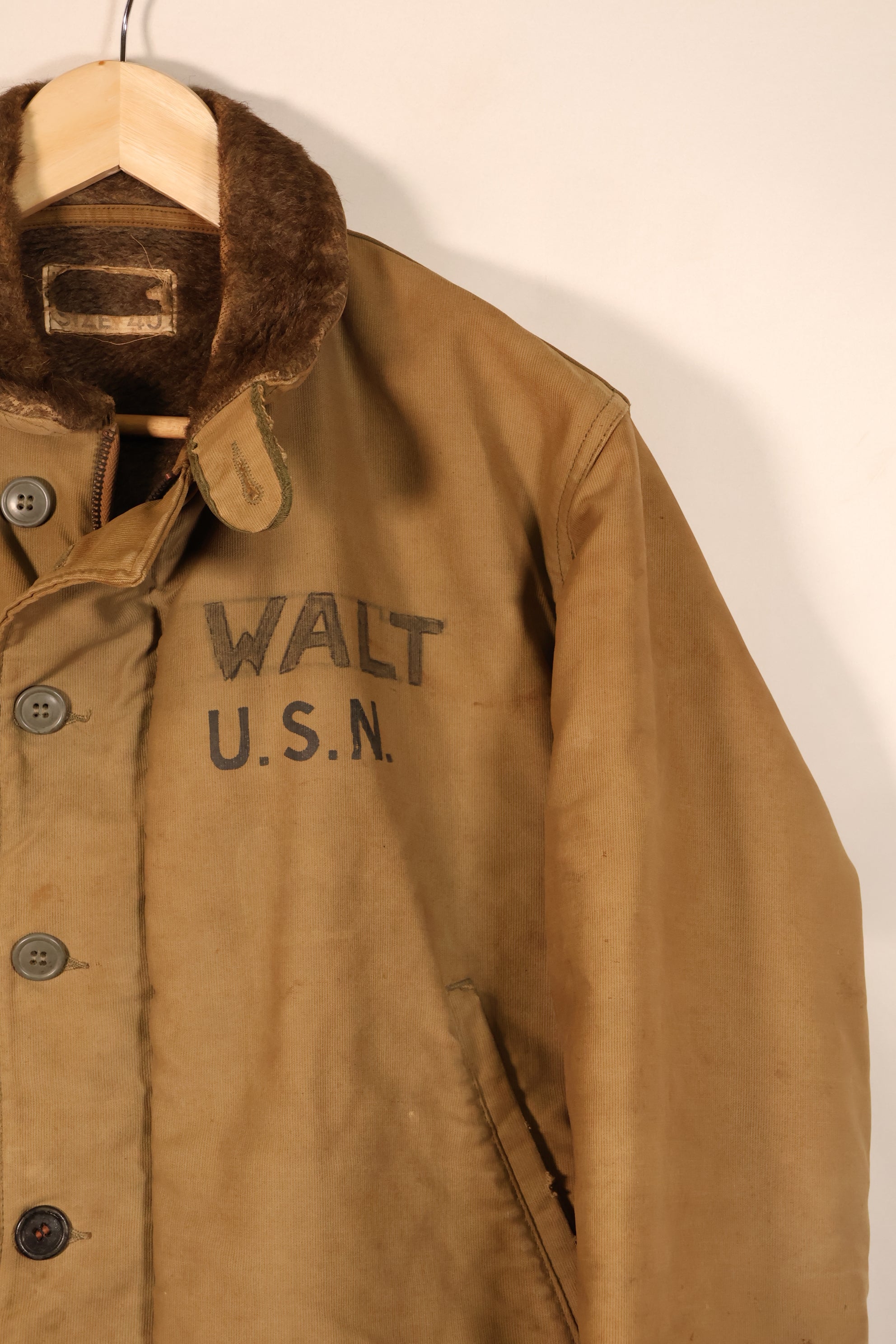 1940s, WWII, U.S. Navy, Deck Jacket, With Patches, Used, Oversized