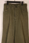 Real late 1940s - early 1950s M45 OD cotton field pants, used, strong signs of use.