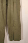 Real late 1940s-early 1950s M45 OD cotton field pants, used, strong signs of use B