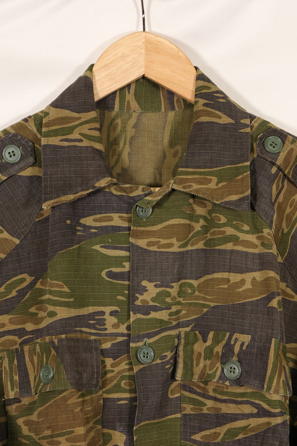 1970s South Vietnamese Marine Corps Tiger Stripe Shirt VNMC Late Ripstop Pattern Used