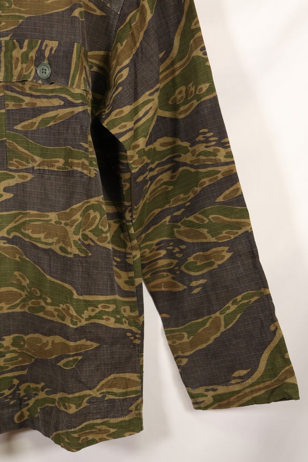 1970s South Vietnamese Marine Corps Tiger Stripe Shirt VNMC Late Ripstop Pattern Used