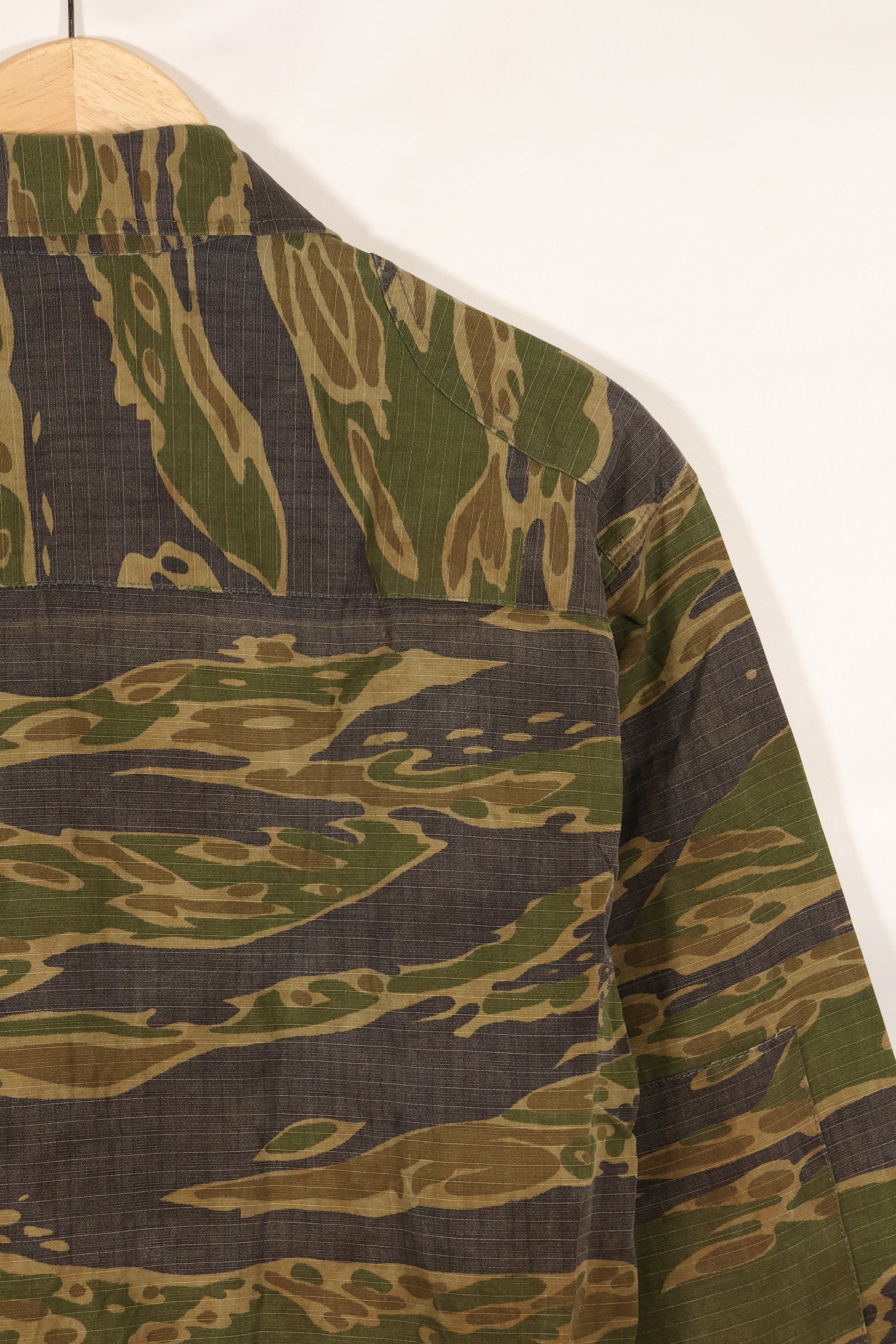 1970s South Vietnamese Marine Corps Tiger Stripe Shirt VNMC Late Ripstop Pattern Used