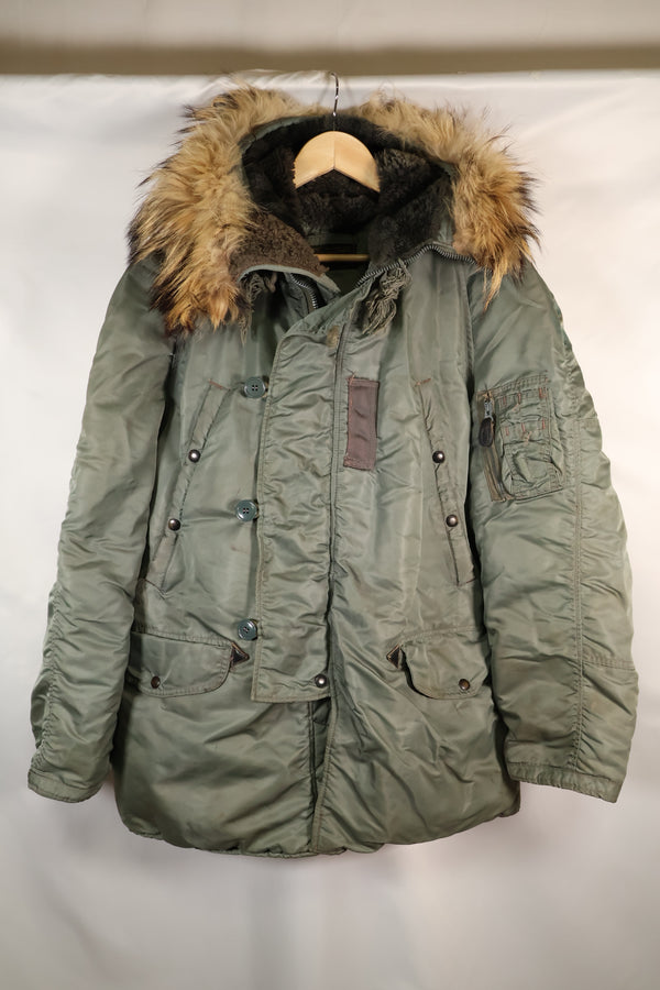 20 世纪 50 年代中号黑色标签 N-3B Heavy Zone 飞行夹克，二手。