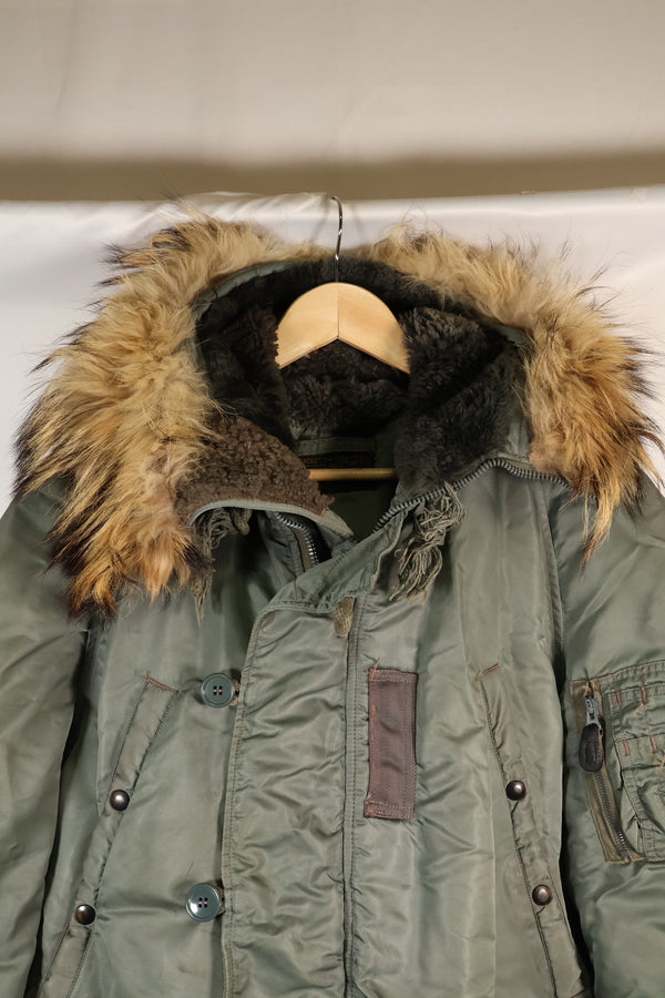 20 世纪 50 年代中号黑色标签 N-3B Heavy Zone 飞行夹克，二手。