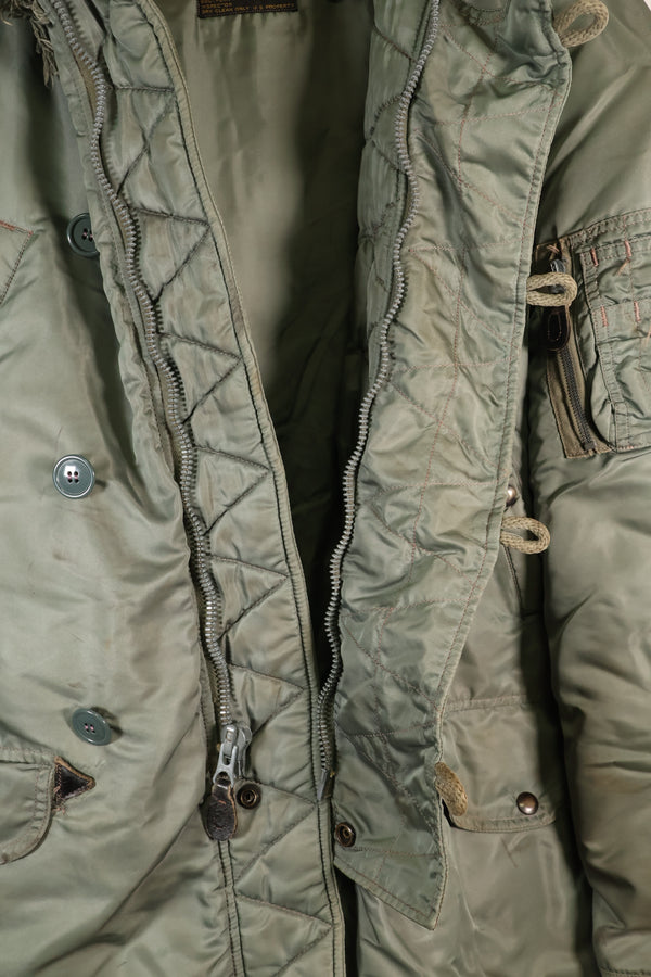 20 世纪 50 年代中号黑色标签 N-3B Heavy Zone 飞行夹克，二手。