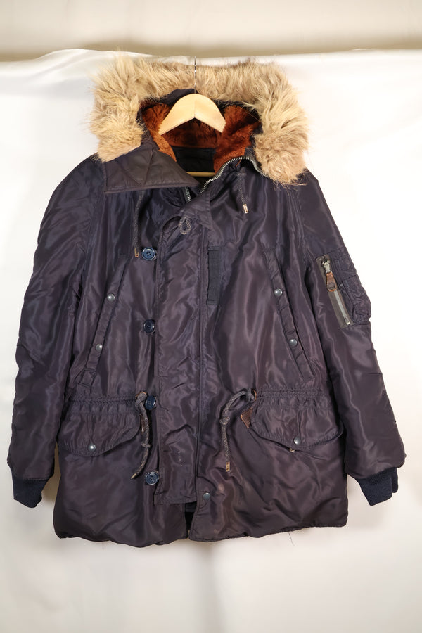 20 世纪 50 年代中号美国空军 N3-A 飞行夹克，褪色，使用过。