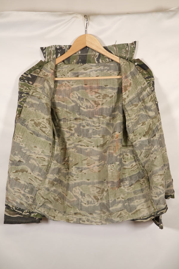 1960s Tiger stripe shirt, CIDG pattern, faded, stained, used.