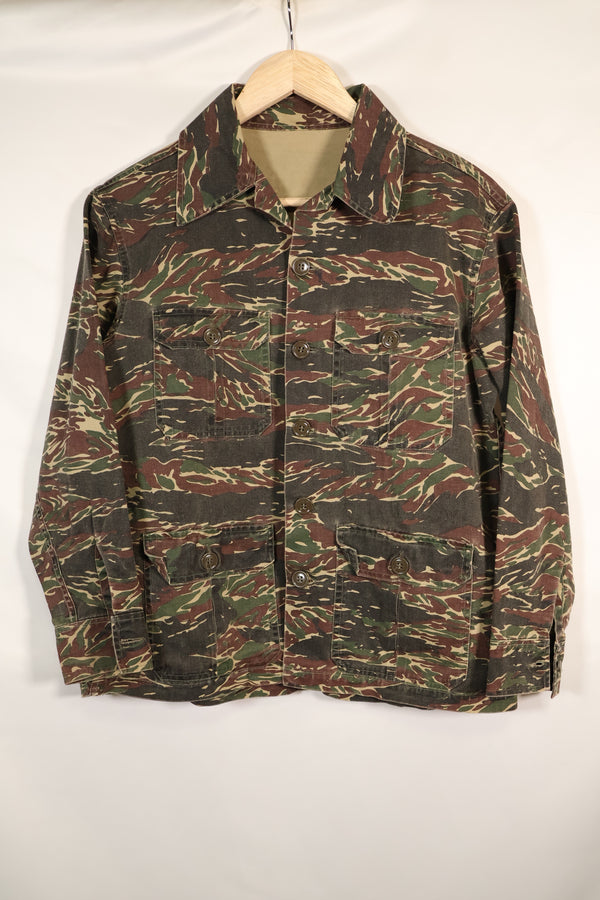 1970s Silver Tiger Tiger Stripe Shirt Tie Tiger 4 Pockets Used