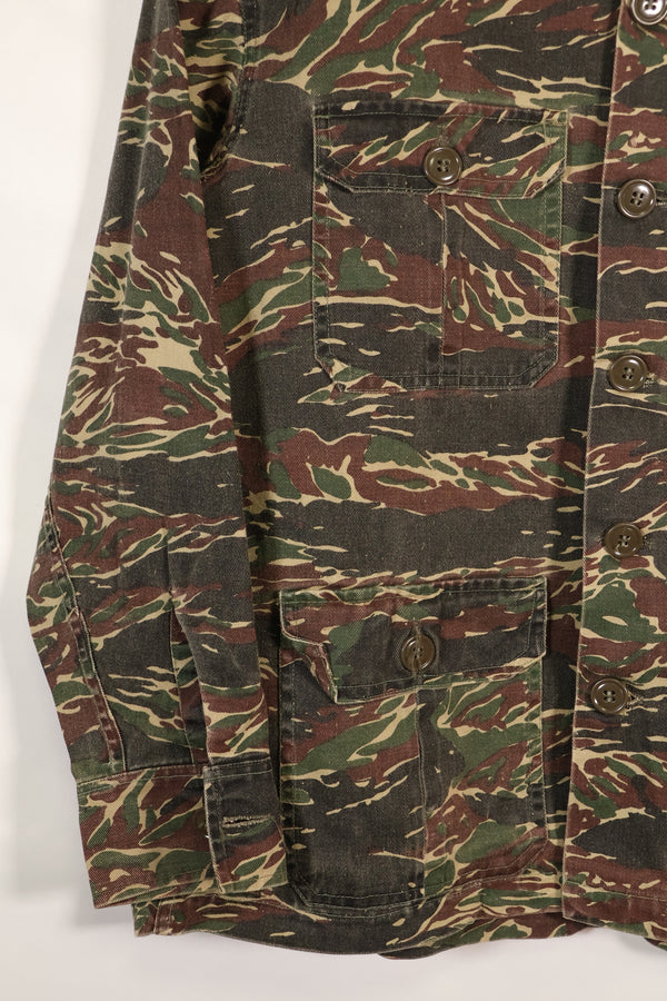 1970s Silver Tiger Tiger Stripe Shirt Tie Tiger 4 Pockets Used