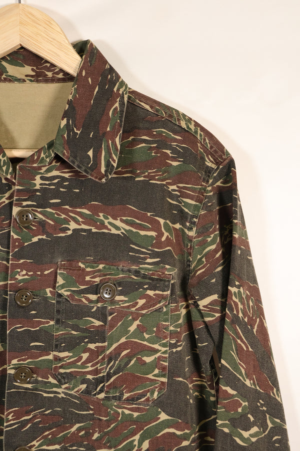 1970s Silver Tiger Tiger Stripe Shirt Tie Tiger 4 Pockets Used