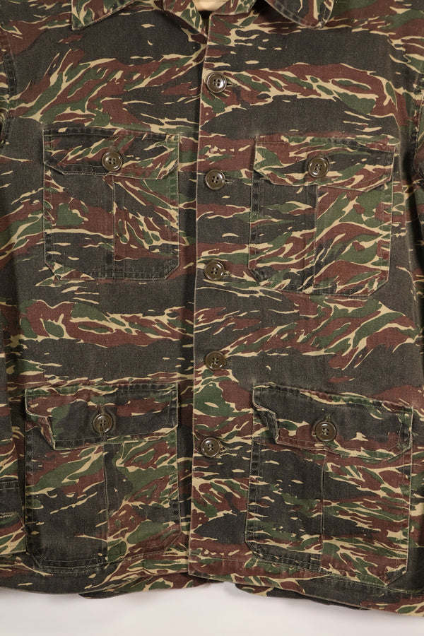 1970s Silver Tiger Tiger Stripe Shirt Tie Tiger 4 Pockets Used