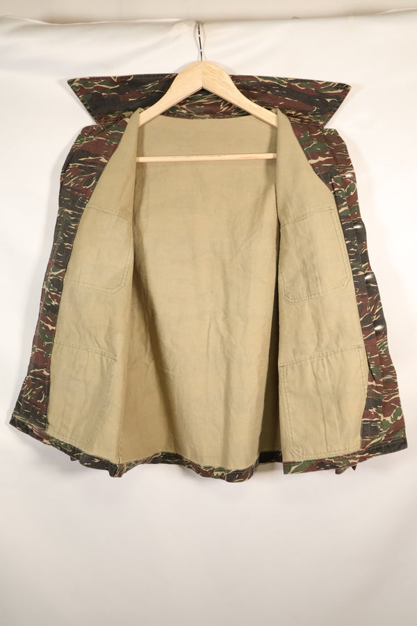 1970s Silver Tiger Tiger Stripe Shirt Tie Tiger 4 Pockets Used