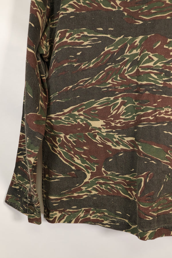 1970s Silver Tiger Tiger Stripe Shirt Tie Tiger 4 Pockets Used