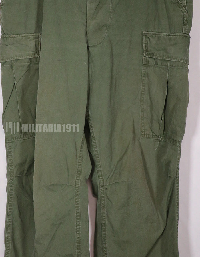 Real Poplin jungle fatigue pants, faded, used.