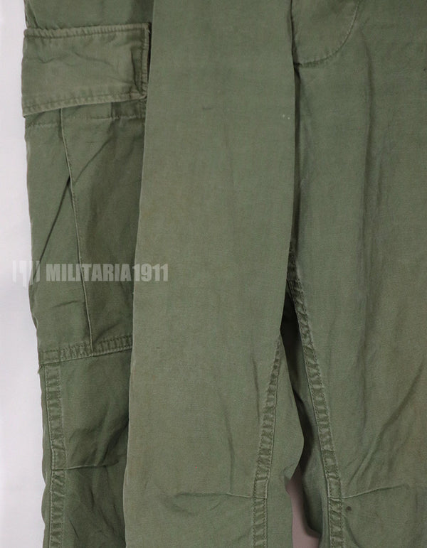 Real Poplin jungle fatigue pants, faded, used.