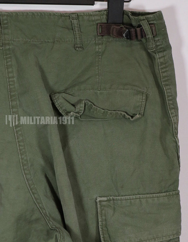 Real Poplin jungle fatigue pants, faded, used.